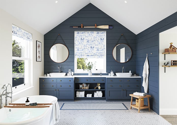 Voyage, Atlantic Blue - Motorised Roman Blind - Image 8